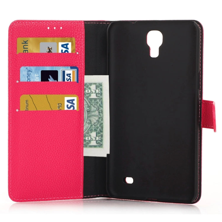 Litchi Texture Horizontal Flip Magnetic Buckle Leather Case with Card Slots & Wallet & Holder for Galaxy Mega 2 / G750F
