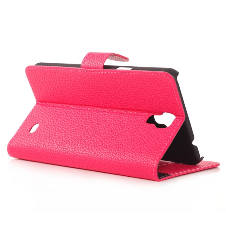 Litchi Texture Horizontal Flip Magnetic Buckle Leather Case with Card Slots & Wallet & Holder for Galaxy Mega 2 / G750F