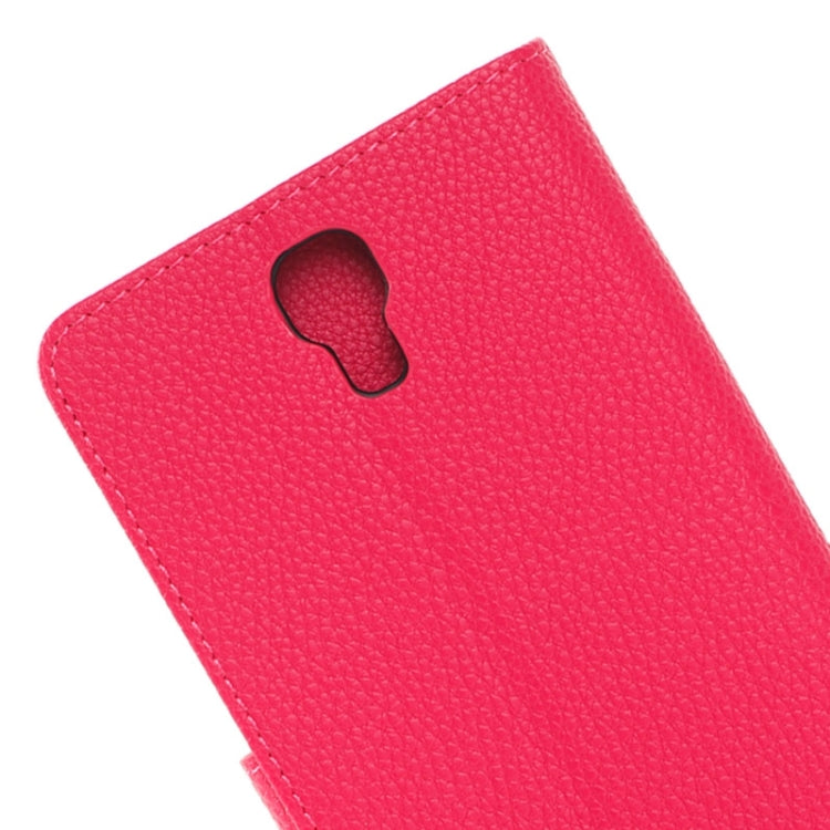 Litchi Texture Horizontal Flip Magnetic Buckle Leather Case with Card Slots & Wallet & Holder for Galaxy Mega 2 / G750F