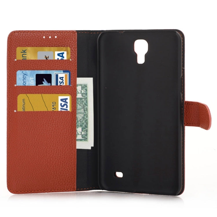 Litchi Texture Horizontal Flip Magnetic Buckle Leather Case with Card Slots & Wallet & Holder for Galaxy Mega 2 / G750F