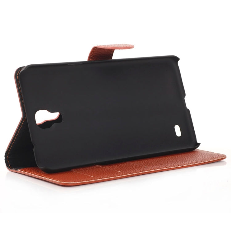 Litchi Texture Horizontal Flip Magnetic Buckle Leather Case with Card Slots & Wallet & Holder for Galaxy Mega 2 / G750F