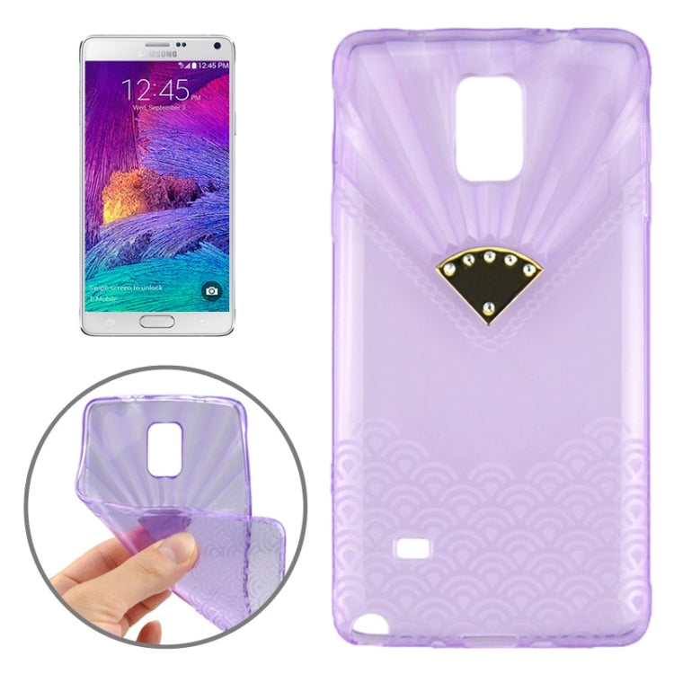 Fan Texture Diamond-encrusted TPU Case for Galaxy Note 4 / N910