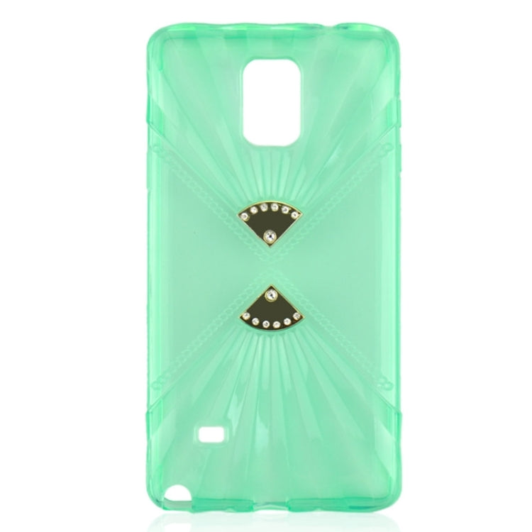 Ultra-thin Double Fans Texture Diamond-encrusted TPU Case for Galaxy Note 4 / N910