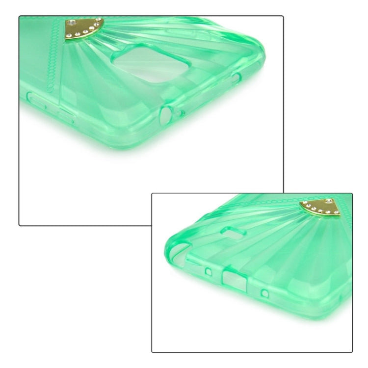 Ultra-thin Double Fans Texture Diamond-encrusted TPU Case for Galaxy Note 4 / N910