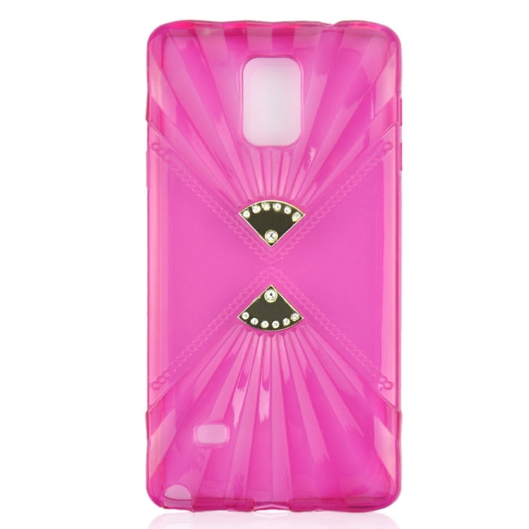 Ultra-thin Double Fans Texture Diamond-encrusted TPU Case for Galaxy Note 4 / N910