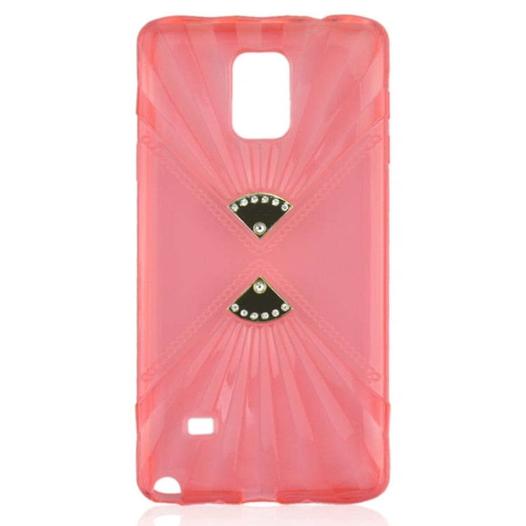 Ultra-thin Double Fans Texture Diamond-encrusted TPU Case for Galaxy Note 4 / N910