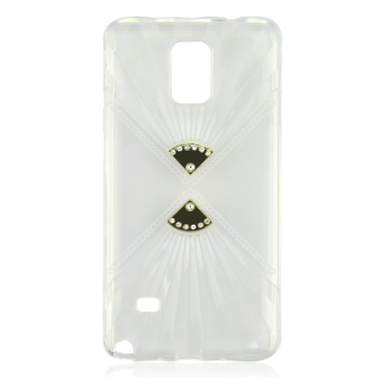 Ultra-thin Double Fans Texture Diamond-encrusted TPU Case for Galaxy Note 4 / N910