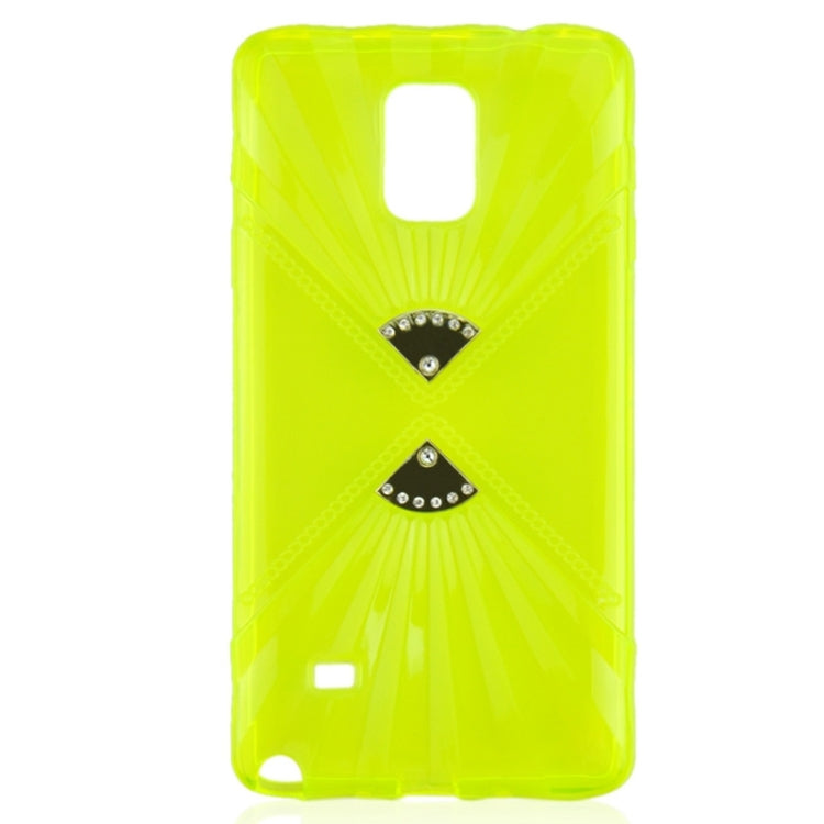 Ultra-thin Double Fans Texture Diamond-encrusted TPU Case for Galaxy Note 4 / N910