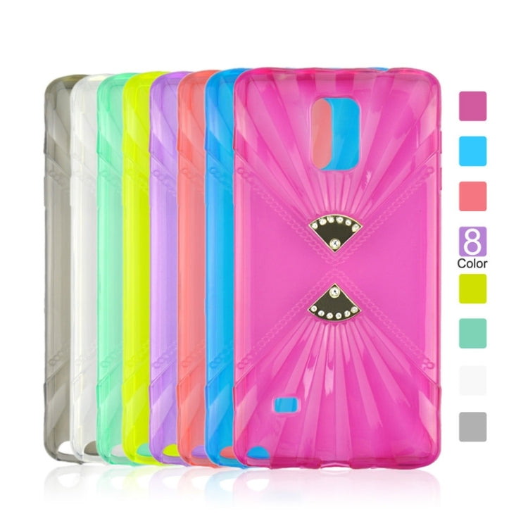 Ultra-thin Double Fans Texture Diamond-encrusted TPU Case for Galaxy Note 4 / N910