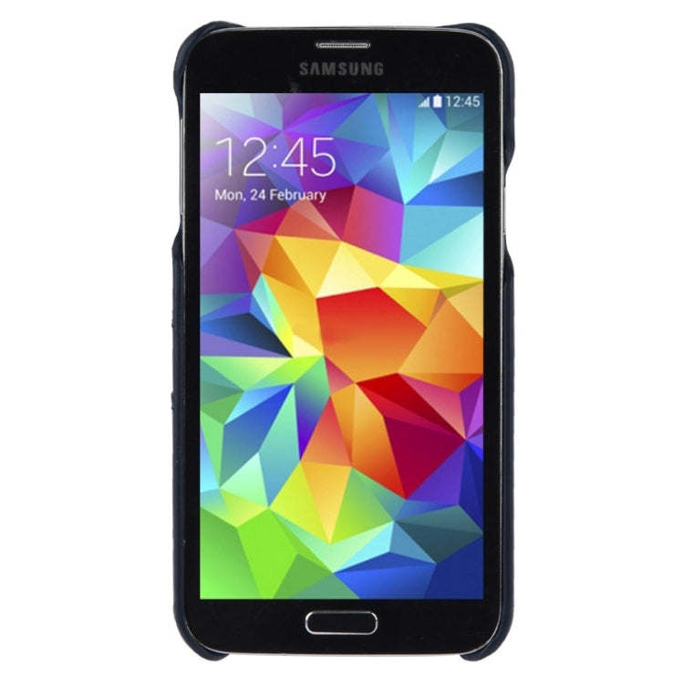 Deluxe Retro PU Leather Back Cover Case with Card Slots with Fashion Logo for Galaxy S5 / G900