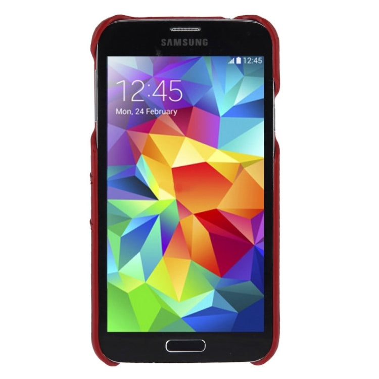 Deluxe Retro PU Leather Back Cover Case with Card Slots with Fashion Logo for Galaxy S5 / G900