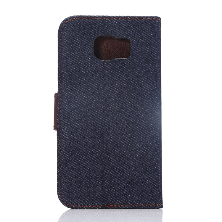 For Galaxy S6 Denim Texture Leather Case with Holder & Card Slots