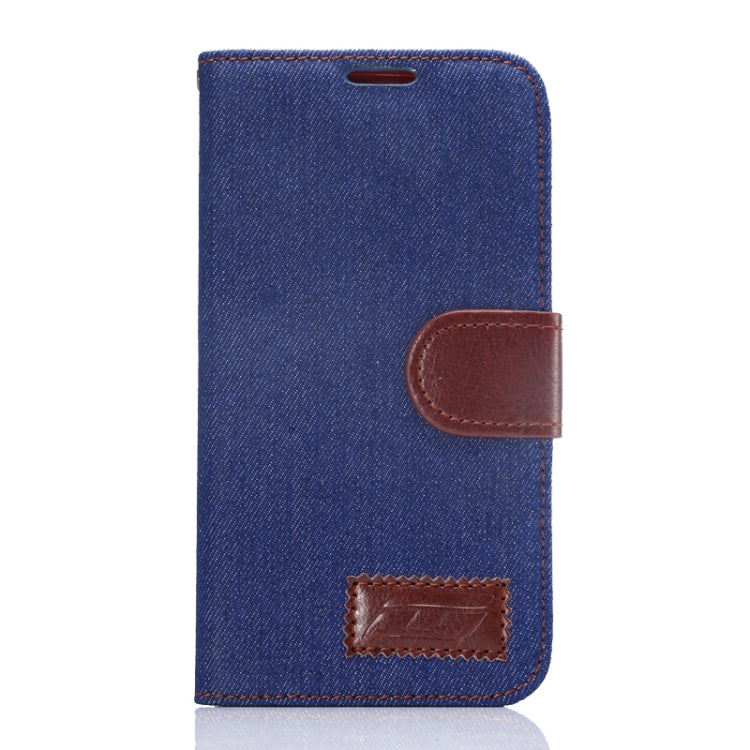 For Galaxy S6 Denim Texture Leather Case with Holder & Card Slots