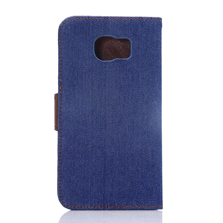 For Galaxy S6 Denim Texture Leather Case with Holder & Card Slots
