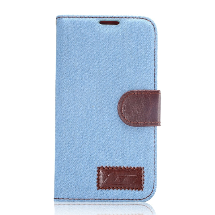 For Galaxy S6 Denim Texture Leather Case with Holder & Card Slots