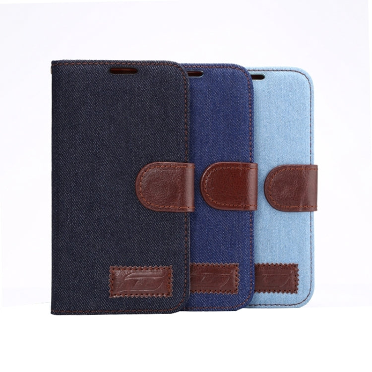 For Galaxy S6 Denim Texture Leather Case with Holder & Card Slots