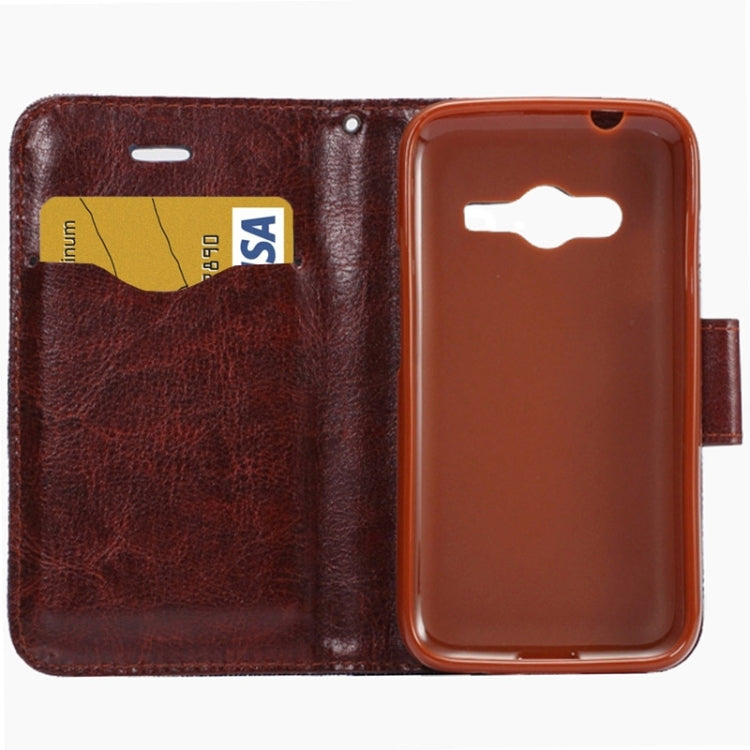 Denim Cloth Leather Case with Holder and Card Slots for Galaxy Ace 4 / G313F(Blue)