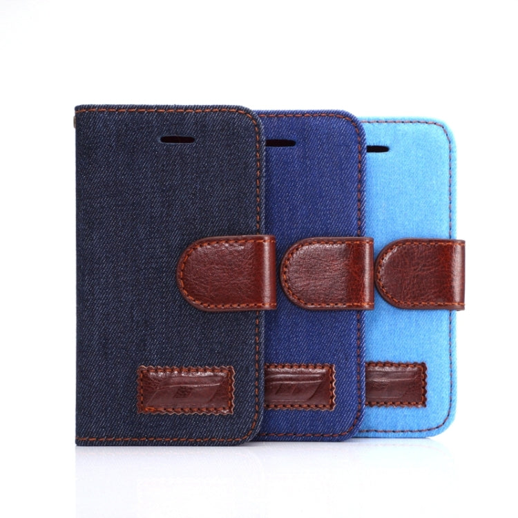 Denim Cloth Leather Case with Holder and Card Slots for Galaxy Ace 4 / G313F(Blue)