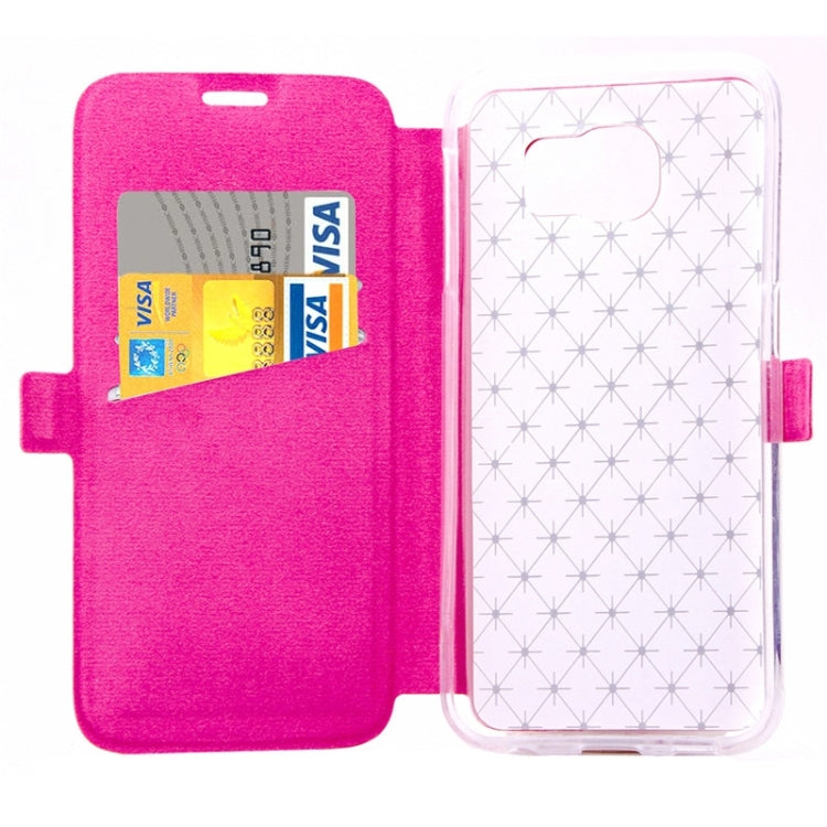 For Galaxy S6 / G920 Grid Design PU Leather Protective Case with Holder & Card Slots