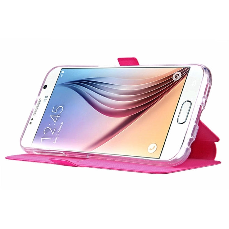 For Galaxy S6 / G920 Grid Design PU Leather Protective Case with Holder & Card Slots