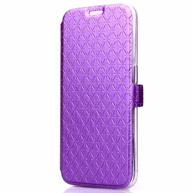 For Galaxy S6 / G920 Grid Design PU Leather Protective Case with Holder & Card Slots