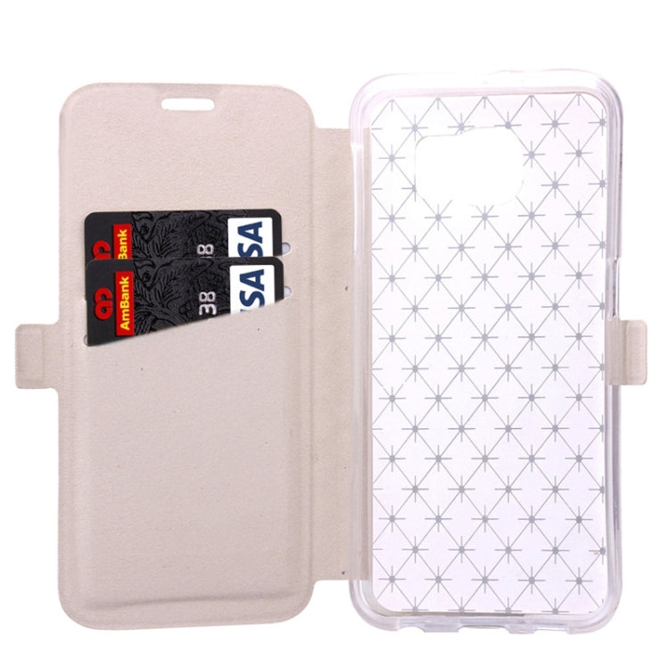 For Galaxy S6 / G920 Grid Design PU Leather Protective Case with Holder & Card Slots