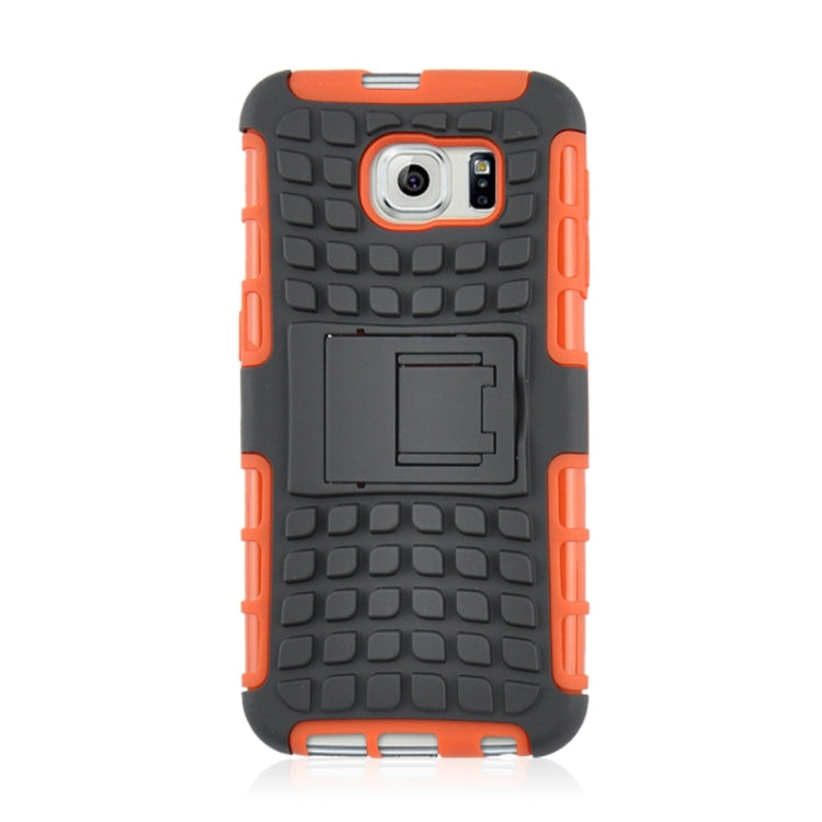For Galaxy S6 2 in 1 Tyre Texture Back Cover Protective Case with Holder