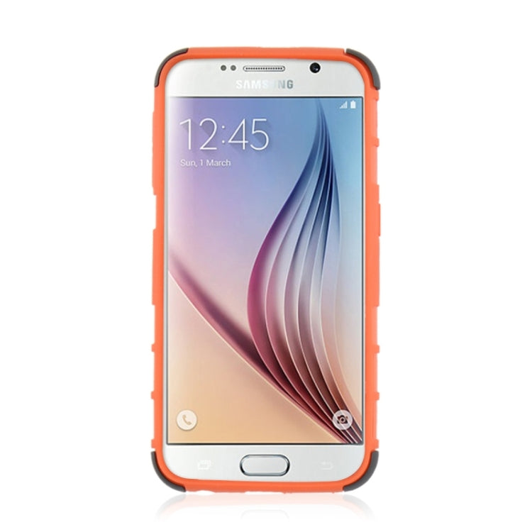 For Galaxy S6 2 in 1 Tyre Texture Back Cover Protective Case with Holder