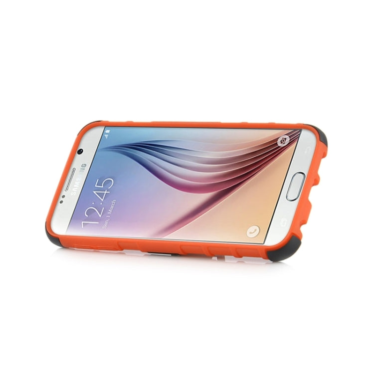 For Galaxy S6 2 in 1 Tyre Texture Back Cover Protective Case with Holder