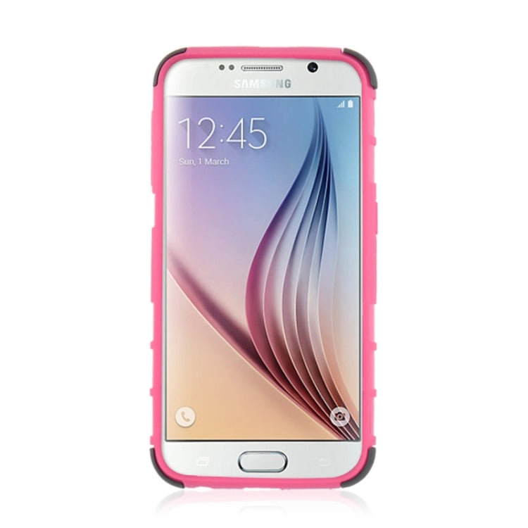 For Galaxy S6 2 in 1 Tyre Texture Back Cover Protective Case with Holder