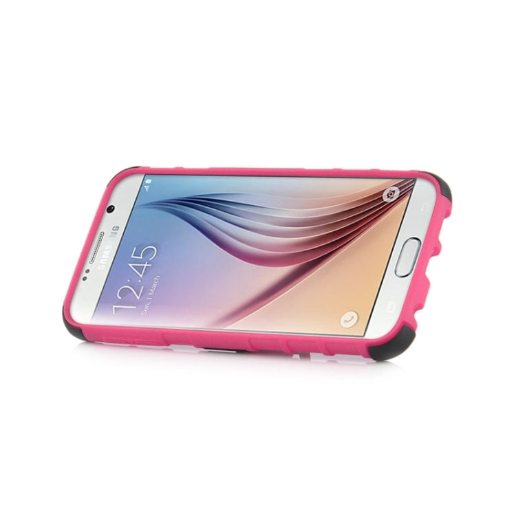 For Galaxy S6 2 in 1 Tyre Texture Back Cover Protective Case with Holder