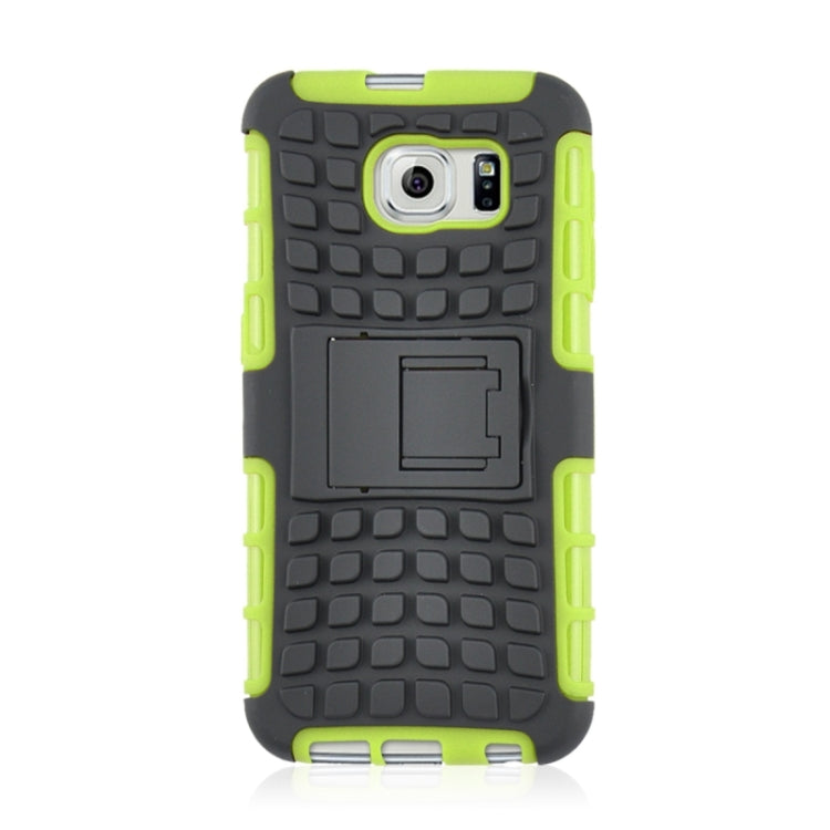 For Galaxy S6 2 in 1 Tyre Texture Back Cover Protective Case with Holder