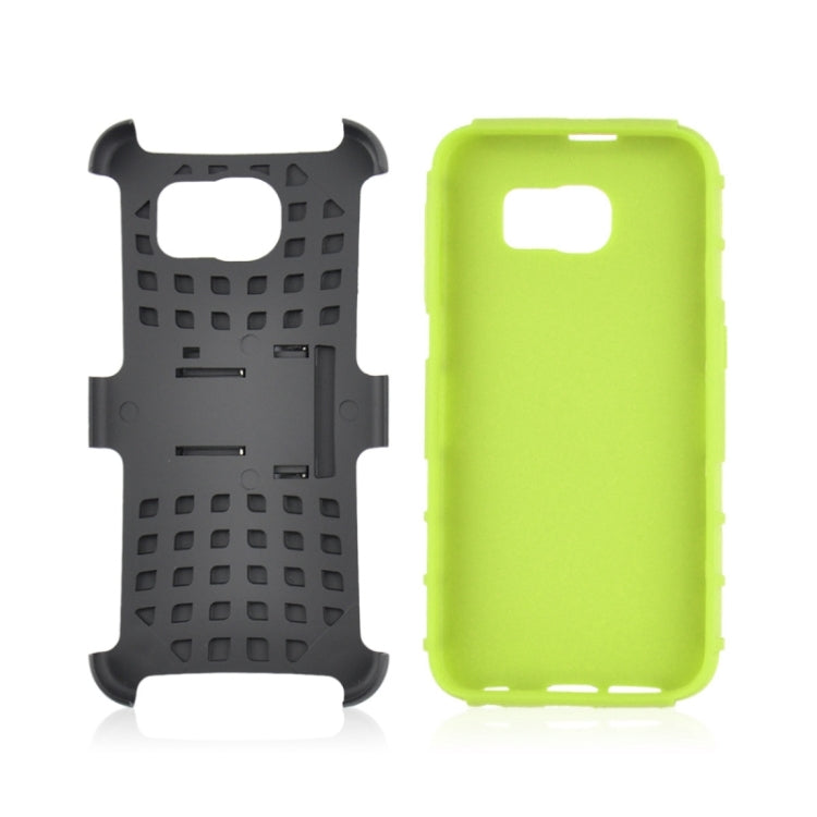 For Galaxy S6 2 in 1 Tyre Texture Back Cover Protective Case with Holder