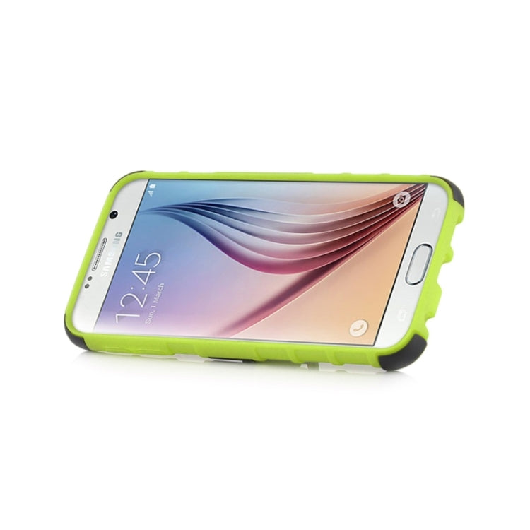 For Galaxy S6 2 in 1 Tyre Texture Back Cover Protective Case with Holder