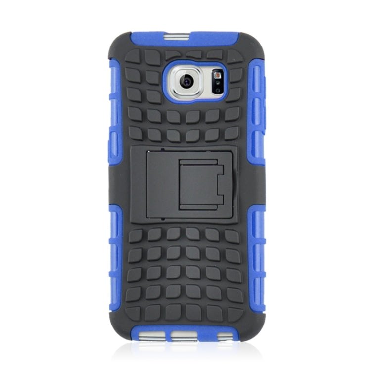 For Galaxy S6 2 in 1 Tyre Texture Back Cover Protective Case with Holder