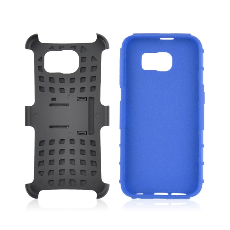 For Galaxy S6 2 in 1 Tyre Texture Back Cover Protective Case with Holder