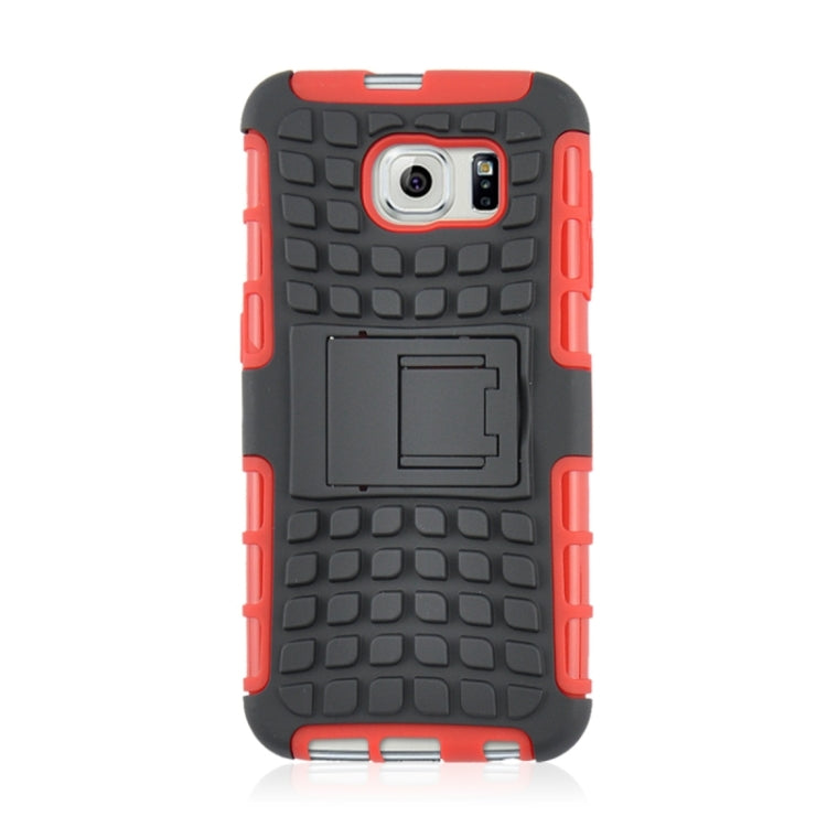 For Galaxy S6 2 in 1 Tyre Texture Back Cover Protective Case with Holder