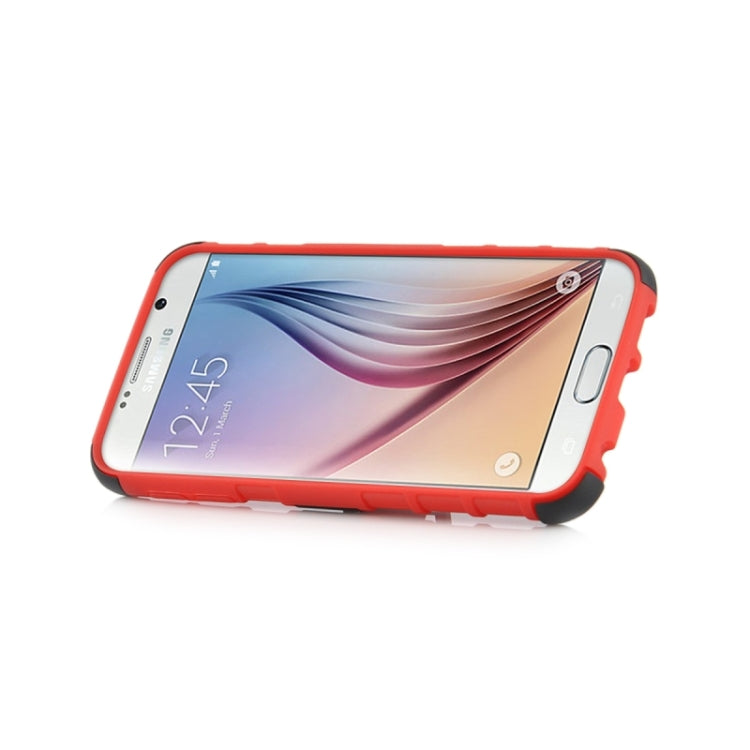 For Galaxy S6 2 in 1 Tyre Texture Back Cover Protective Case with Holder