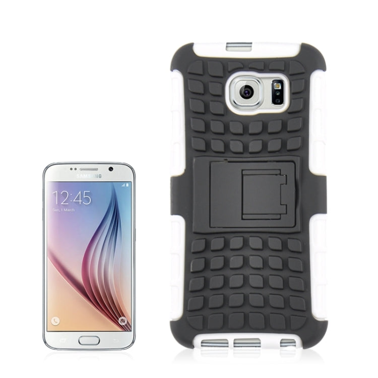 For Galaxy S6 2 in 1 Tyre Texture Back Cover Protective Case with Holder