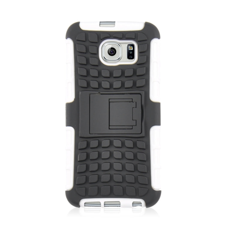 For Galaxy S6 2 in 1 Tyre Texture Back Cover Protective Case with Holder