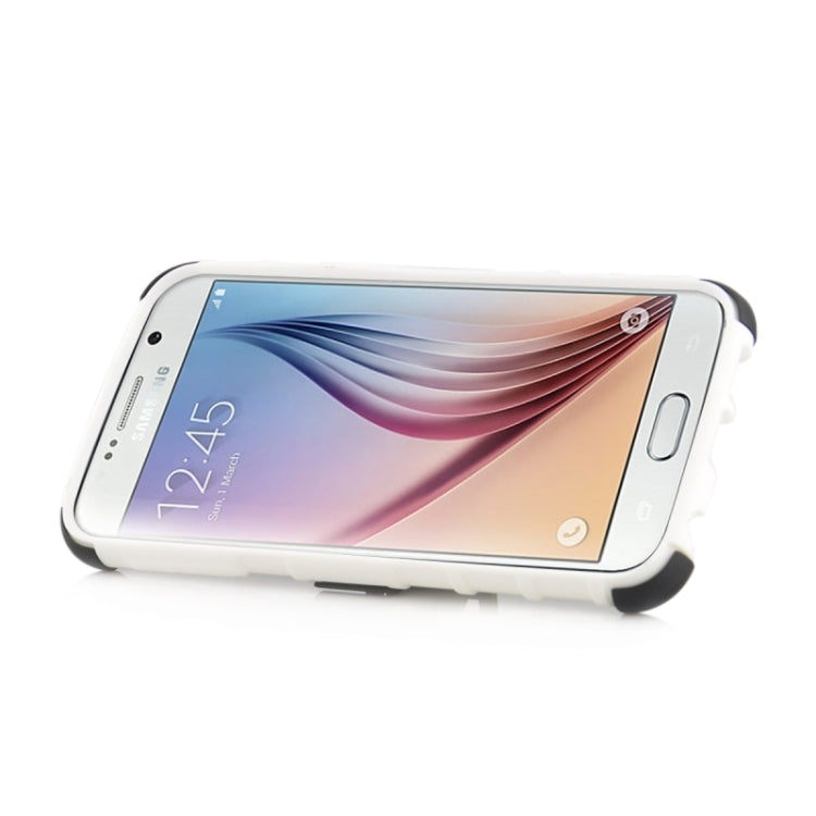 For Galaxy S6 2 in 1 Tyre Texture Back Cover Protective Case with Holder