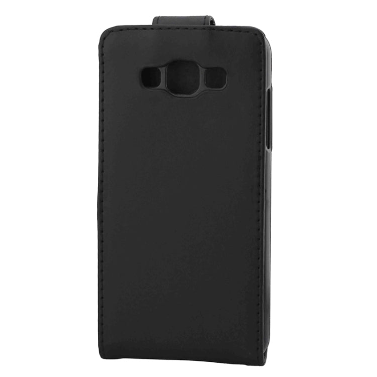 Vertical Flip Magnetic Button Leather Case for Galaxy E5 / E500