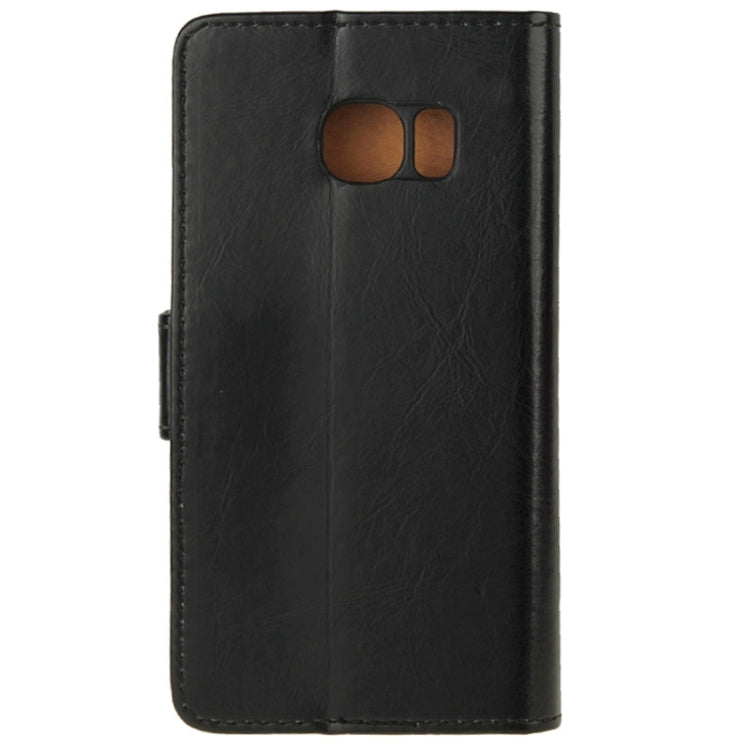 For Galaxy S6 Edge Crazy Horse Texture Horizontal Flip Magnetic Buckle Leather Case with Card Slots & Wallet & Holder