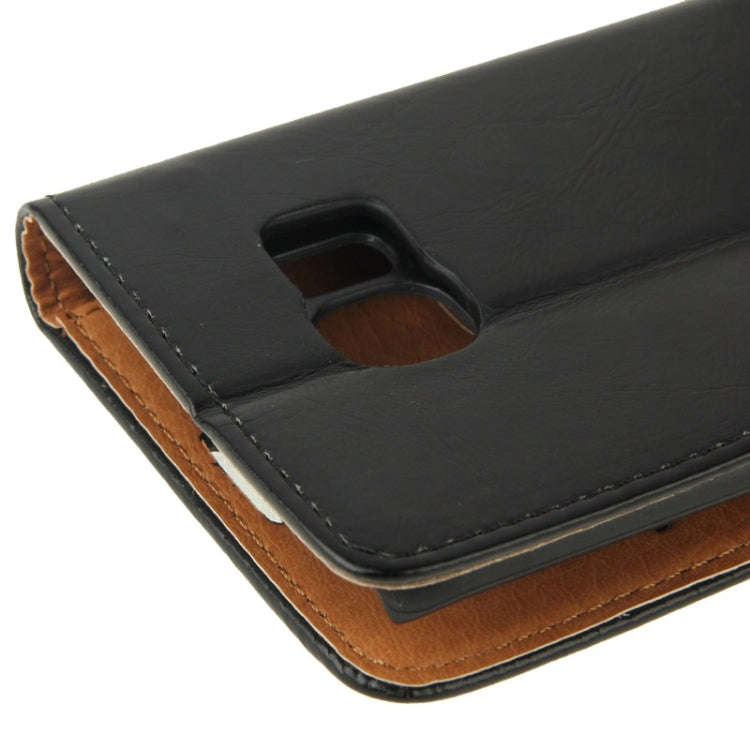 For Galaxy S6 Edge Crazy Horse Texture Horizontal Flip Magnetic Buckle Leather Case with Card Slots & Wallet & Holder