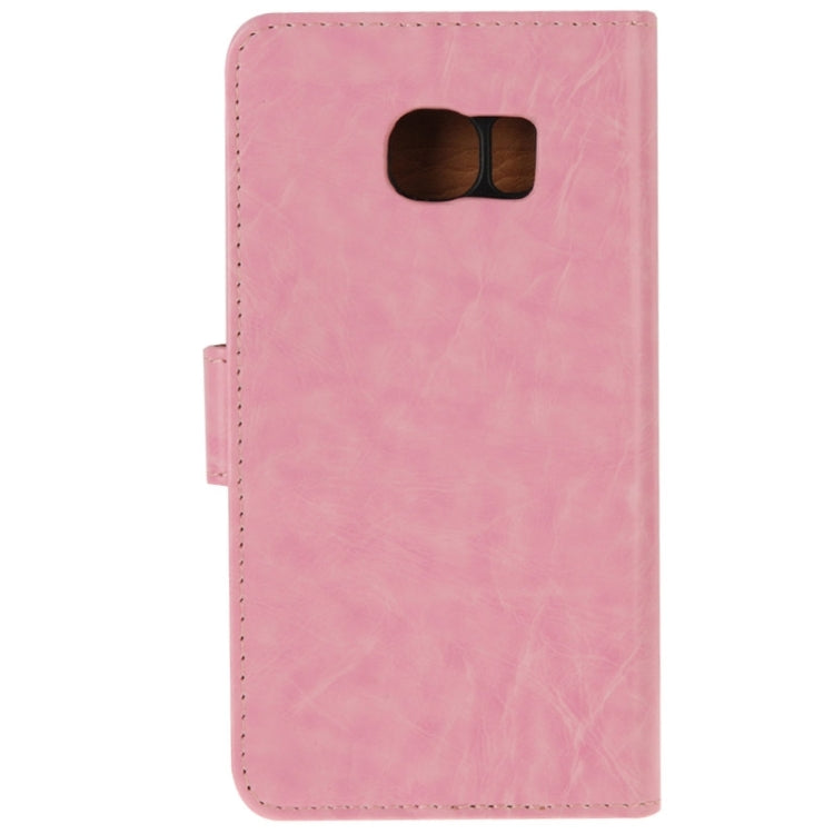 For Galaxy S6 Edge Crazy Horse Texture Horizontal Flip Magnetic Buckle Leather Case with Card Slots & Wallet & Holder