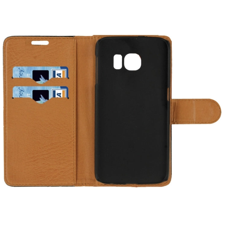 For Galaxy S6 Edge Crazy Horse Texture Horizontal Flip Magnetic Buckle Leather Case with Card Slots & Wallet & Holder