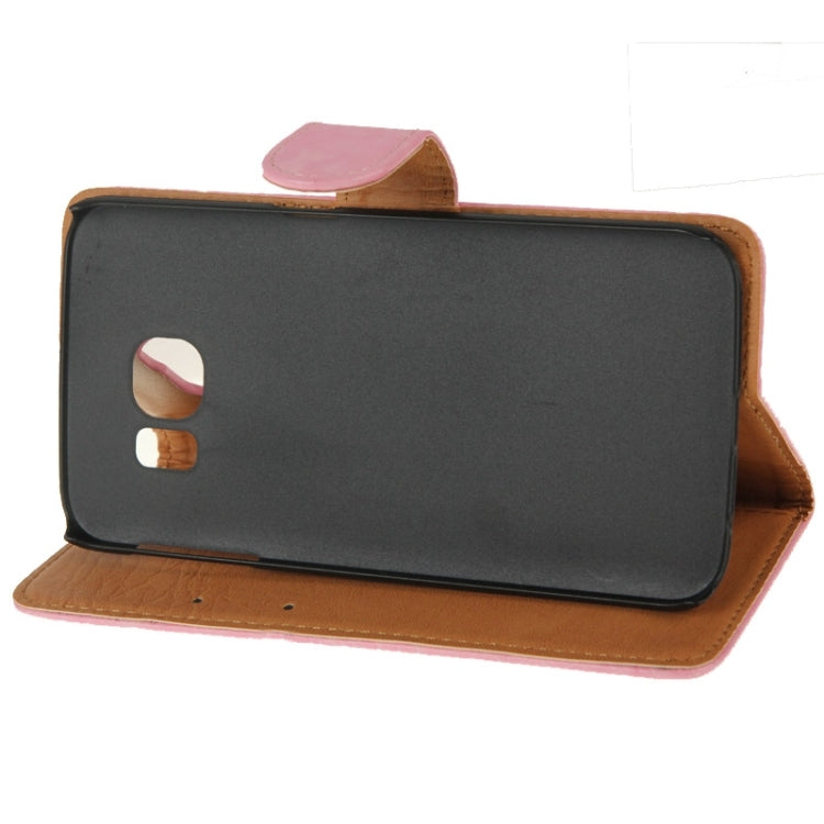 For Galaxy S6 Edge Crazy Horse Texture Horizontal Flip Magnetic Buckle Leather Case with Card Slots & Wallet & Holder