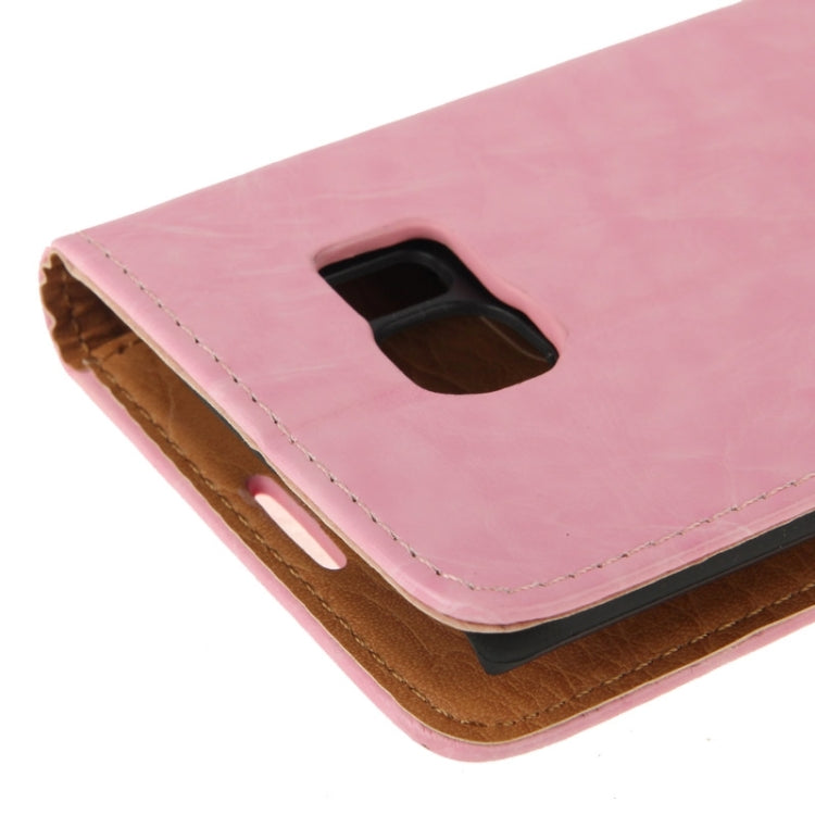For Galaxy S6 Edge Crazy Horse Texture Horizontal Flip Magnetic Buckle Leather Case with Card Slots & Wallet & Holder