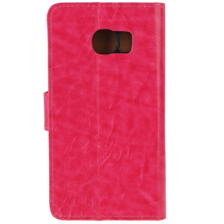 For Galaxy S6 Edge Crazy Horse Texture Horizontal Flip Magnetic Buckle Leather Case with Card Slots & Wallet & Holder