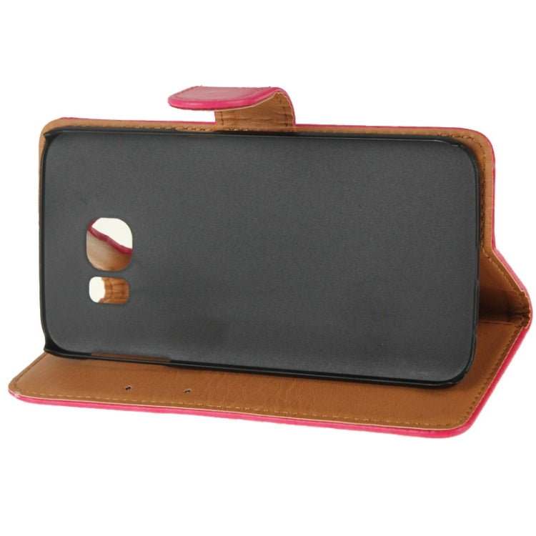 For Galaxy S6 Edge Crazy Horse Texture Horizontal Flip Magnetic Buckle Leather Case with Card Slots & Wallet & Holder